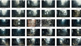 1600張科幻外星恐怖戰(zhàn)爭(zhēng)廢墟環(huán)境背景5K高清圖片素材
