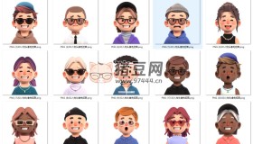 3D卡通人物頭像免摳圖片組件元素素材