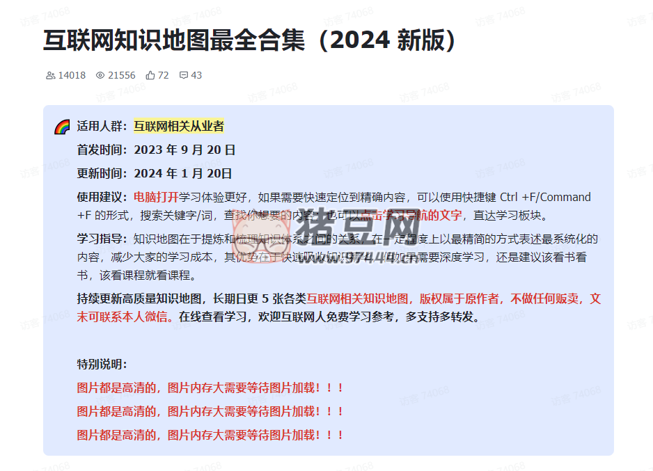 互聯(lián)網(wǎng)知識(shí)地圖最全合集（2024 新版）