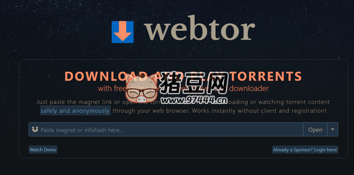 Webtor：種子磁力在線播放和下載工具