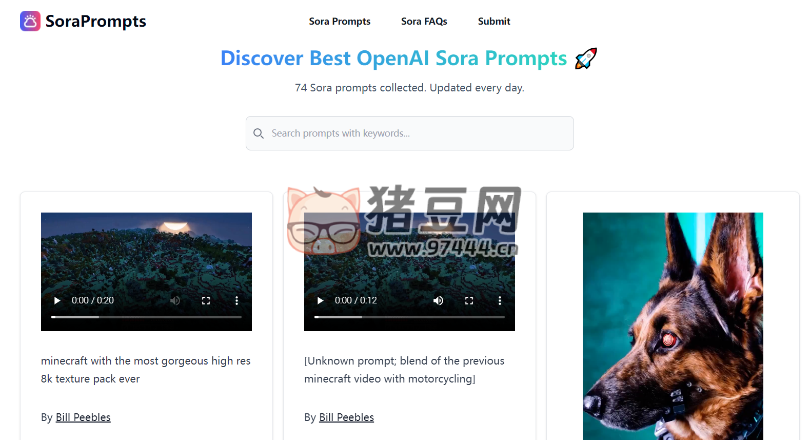 soraprompts：OpenAI Sora 的視頻和提示詞的網(wǎng)站