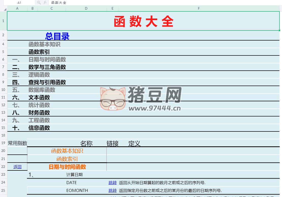 Excel 函數(shù)大全完整版（實(shí)例講解）