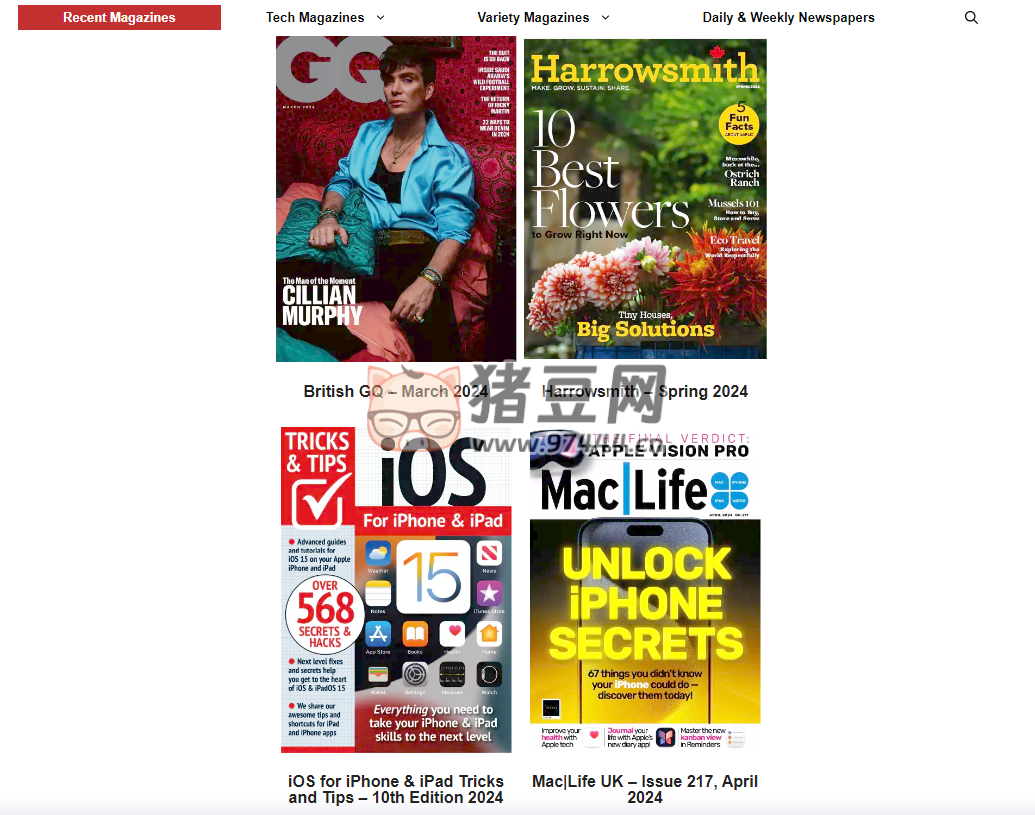 Free Magazines：在線免費(fèi)英文雜志外刊下載網(wǎng)站