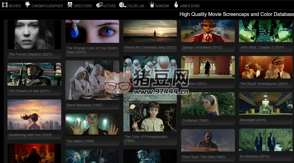 Screenmusings：高質(zhì)量電影屏幕截圖和電影顏色數(shù)據(jù)庫