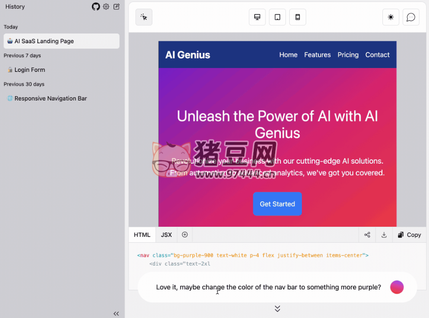 OpenUI：開(kāi)源 AI 代碼生成器，根據(jù)描述生成 UI 界面