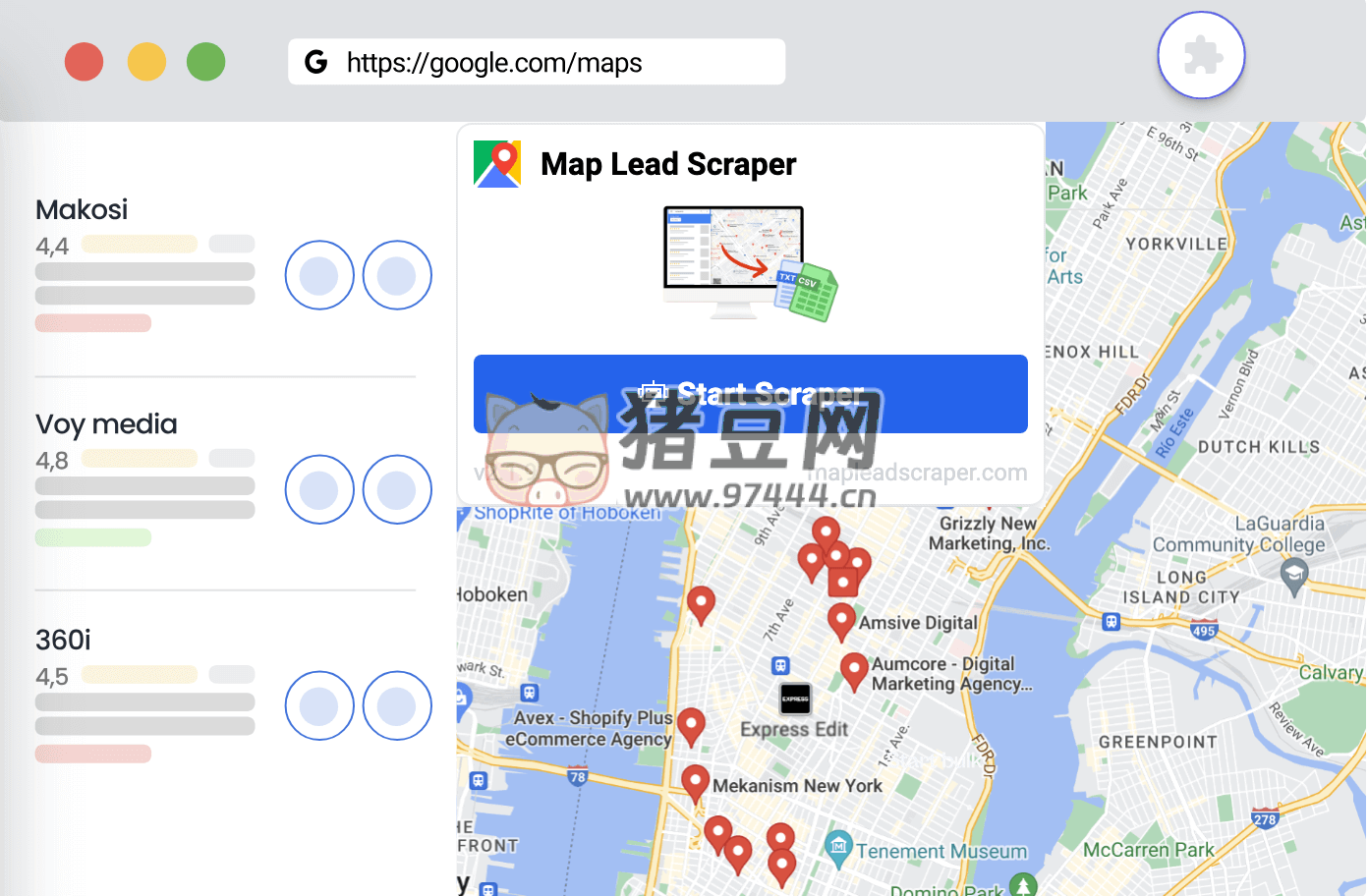 Map Lead Scraper 谷歌地圖抓取插件：一鍵抓取谷歌地圖數(shù)據(jù)