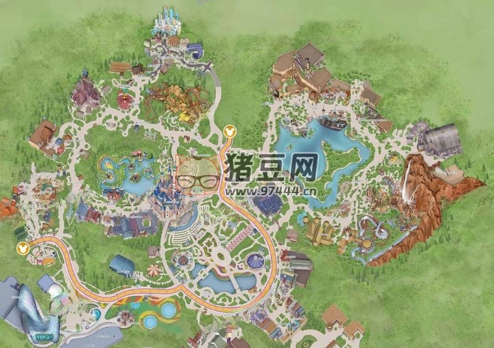 中國上海迪士尼 13K 全彩高清地圖（可打印）