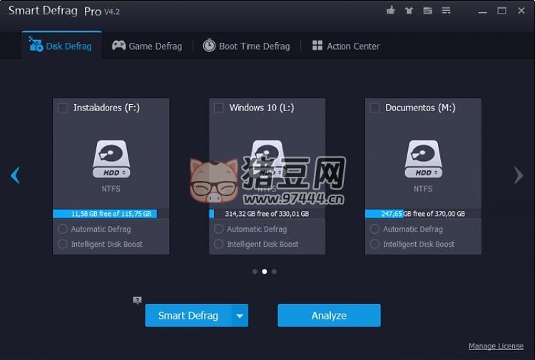 IObit Smart Defrag PRO v9.4.0.342 單文件版 磁盤整理工具