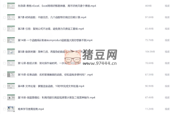 唯庫：一次性學(xué)透 Excel 函數(shù)
