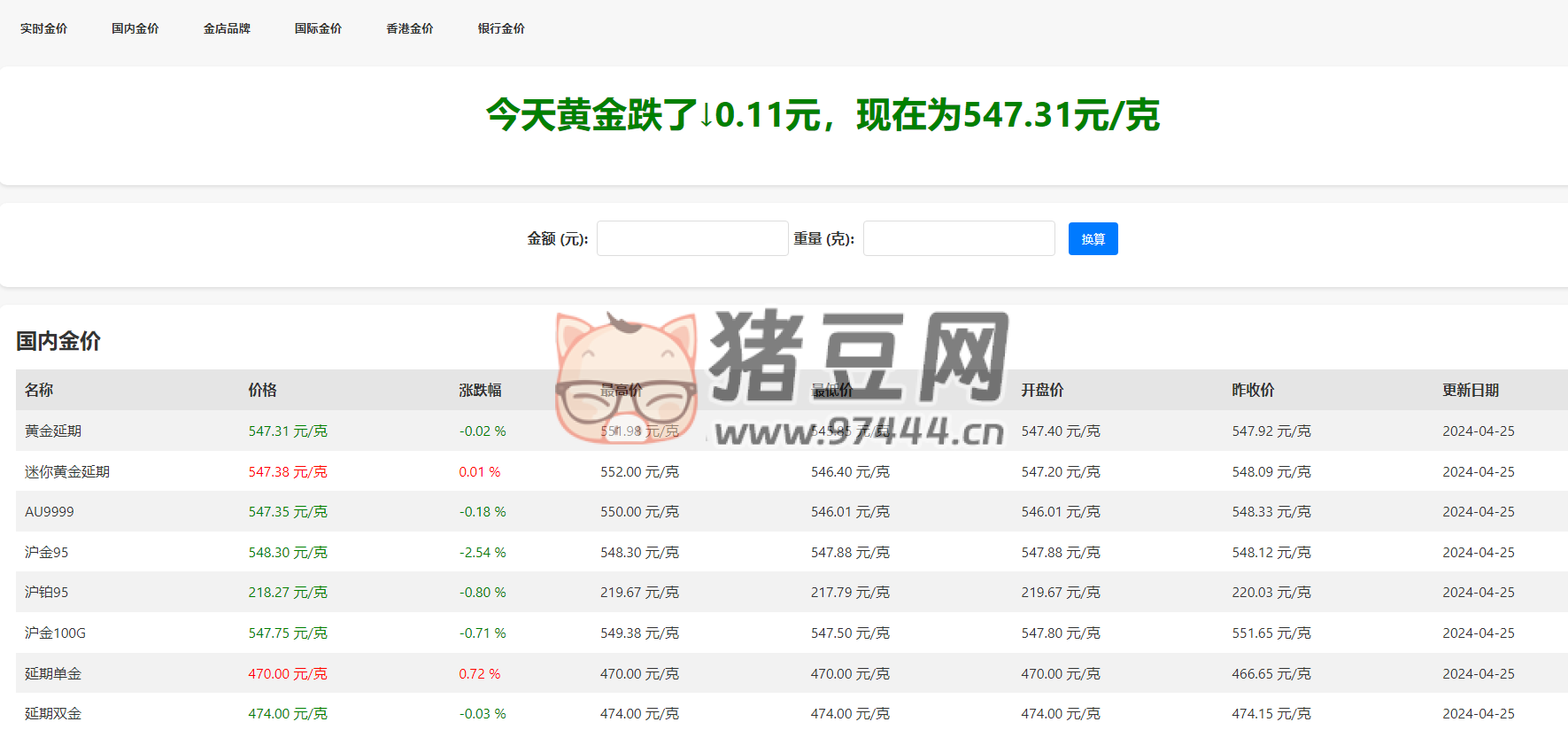 goldprice：國(guó)內(nèi)國(guó)際實(shí)時(shí)黃金價(jià)格查詢工具