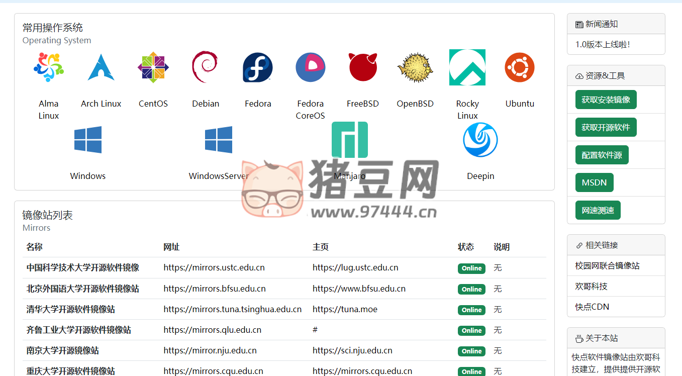 快點軟件鏡像站：開源軟件國內(nèi)鏡像信息服務(wù)