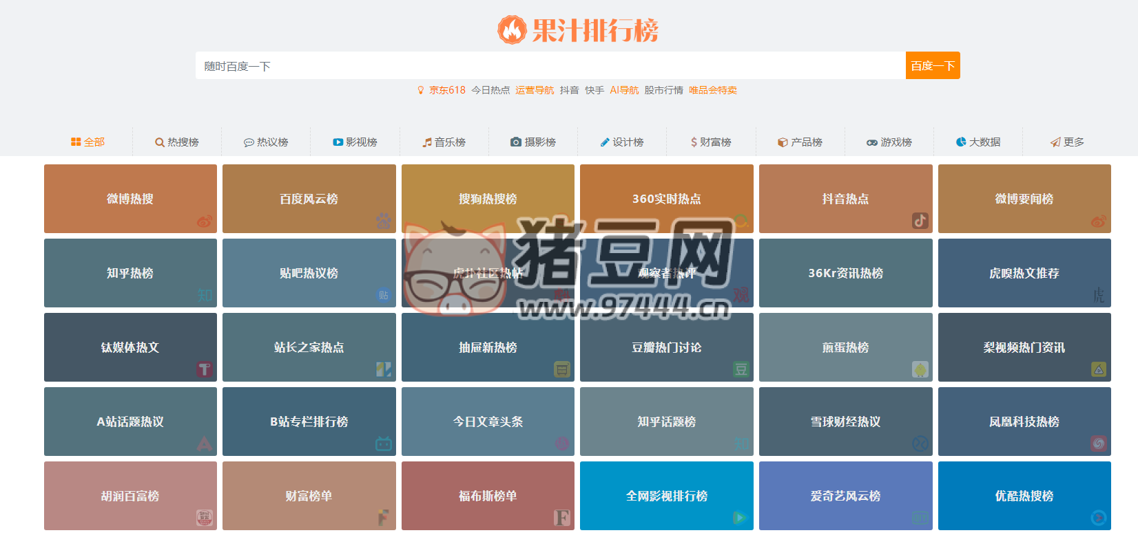 果汁排行榜：聚合各種排行榜的實用網站