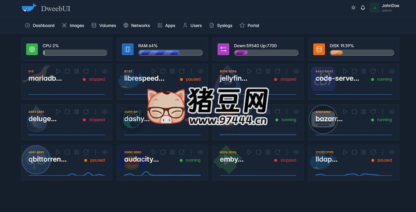 DweebUI：一個開源的零配置 Docker 控制面板