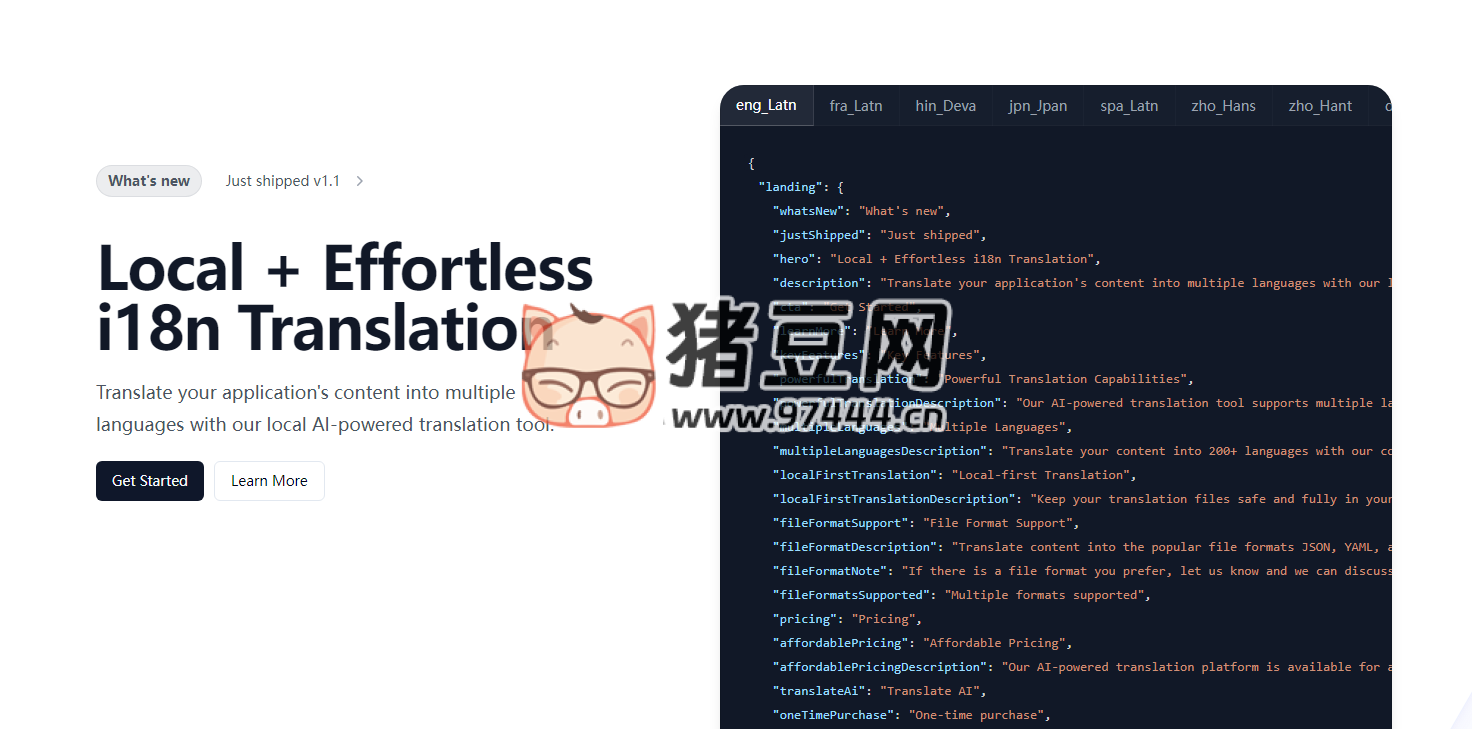 i18nlocale：AI 翻譯工具，將應(yīng)用程序內(nèi)容翻譯成多種語言，支持 200 多種語言