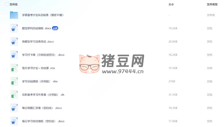 學(xué)霸考公計(jì)劃表資料合集