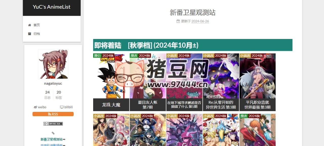 YuC's AnimeList：動(dòng)漫番劇更新列表 