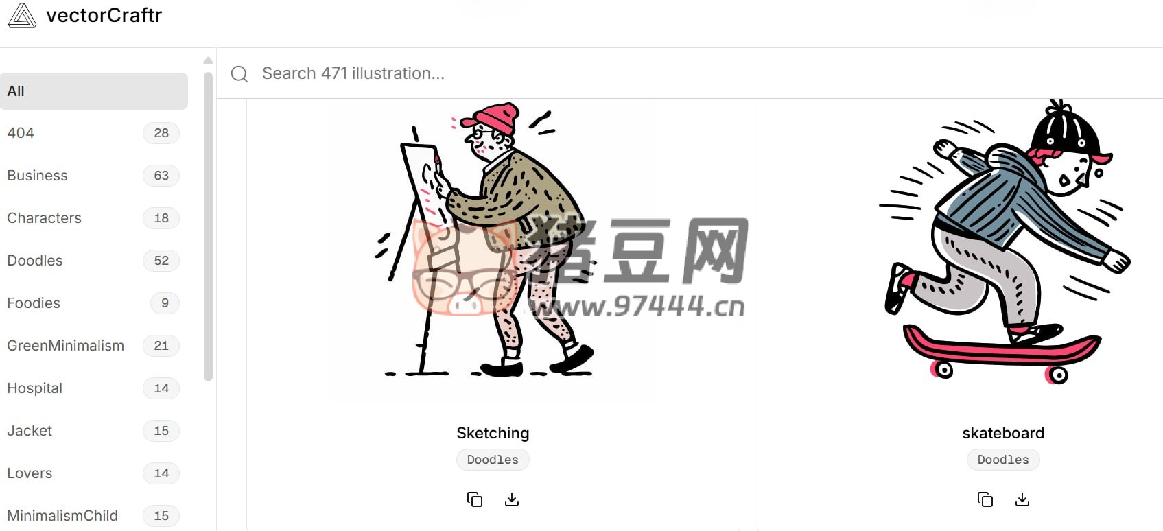 VectorCraftr：一個(gè)提供各種矢量插圖和圖形資源的平臺(tái)