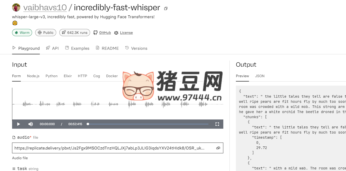 incredibly-fast-whisper：在線音頻轉(zhuǎn)文字
