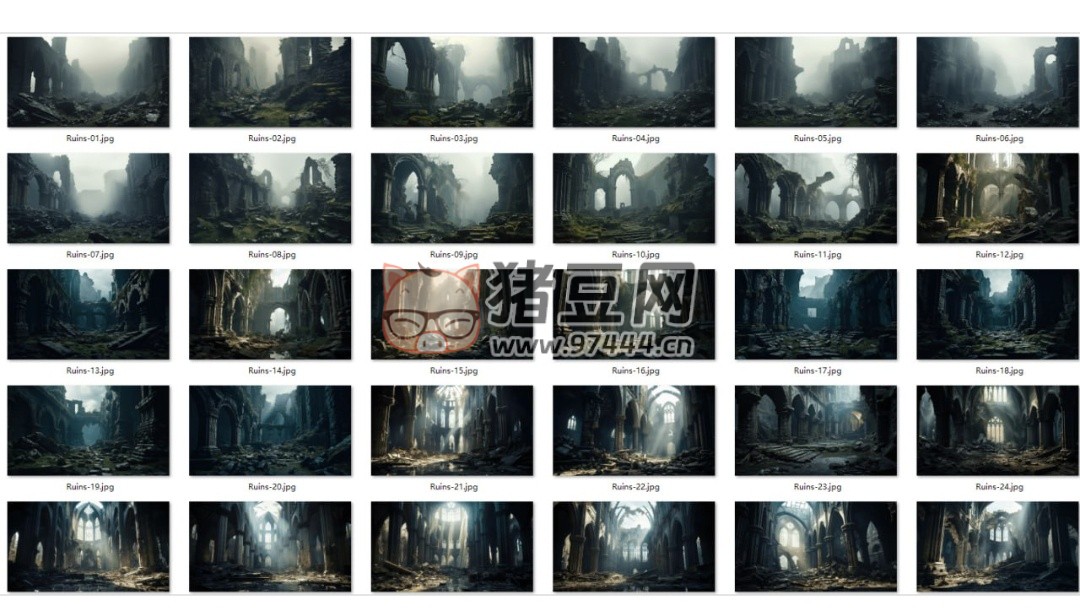 1600 張科幻外星恐怖戰(zhàn)爭(zhēng)廢墟環(huán)境背景 5K 高清圖片素材