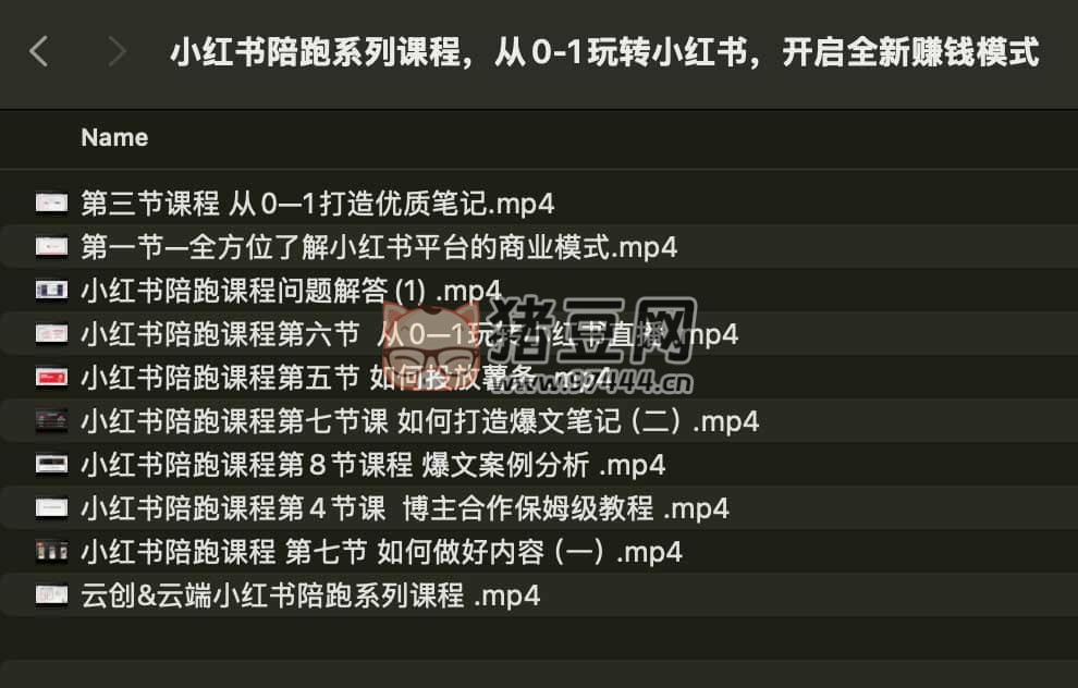 小紅書陪跑系列課程