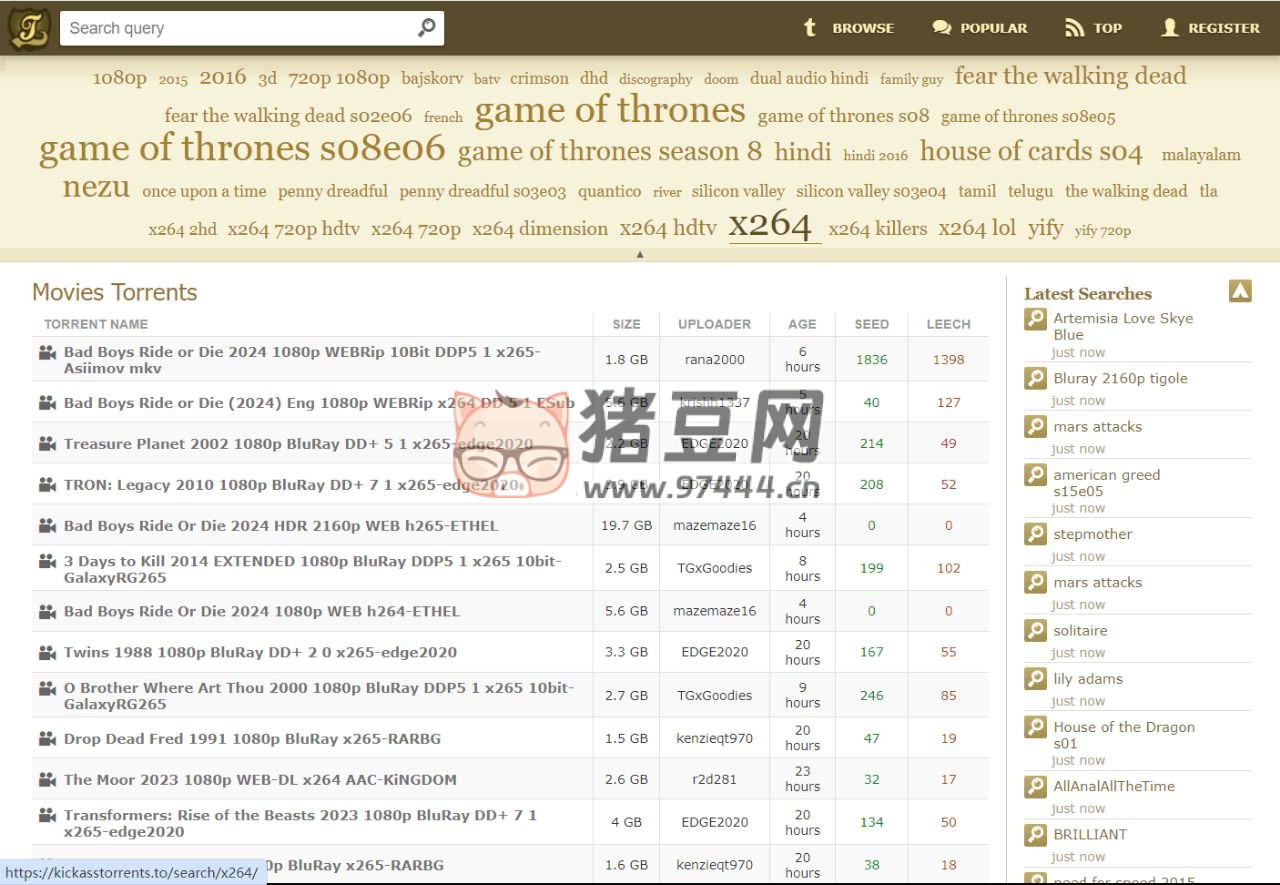 KickassTorrents：高清影視資源種子分享網站