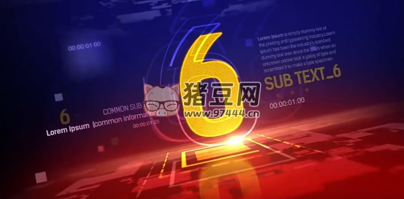 科技感數(shù)字倒計時 LOGO 展示片頭 AE 模板