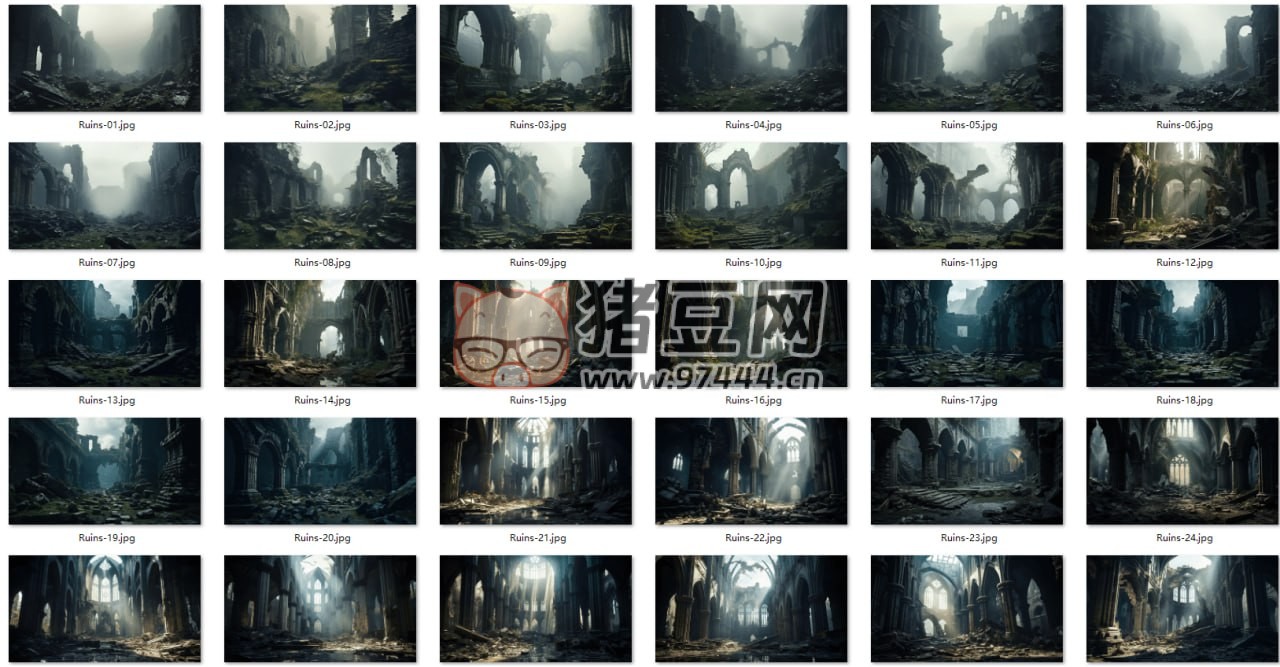 1600 張科幻外星恐怖戰(zhàn)爭(zhēng)廢墟環(huán)境背景 5K 高清圖片素材