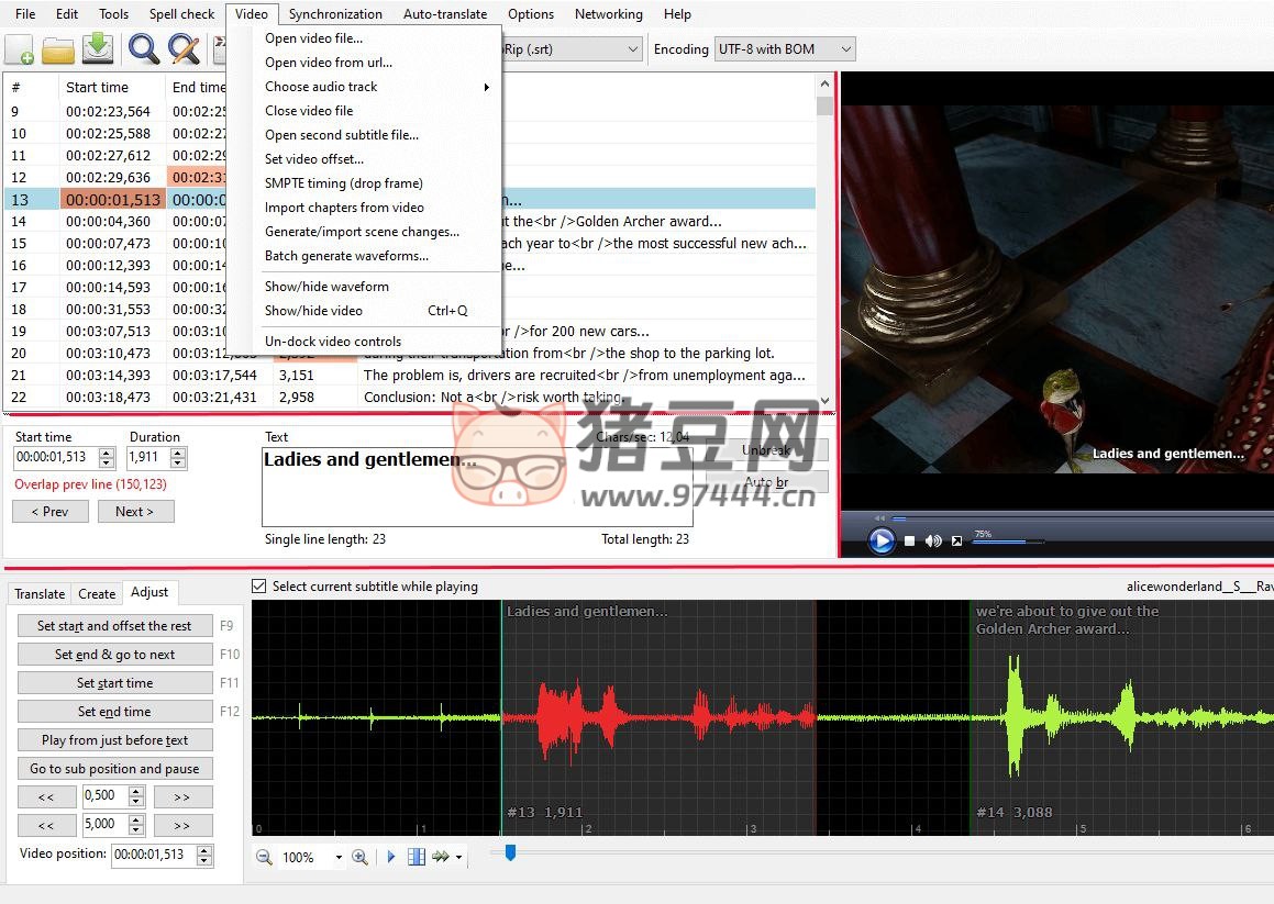 Subtitle Edit：開源跨平臺多功能字幕編輯器