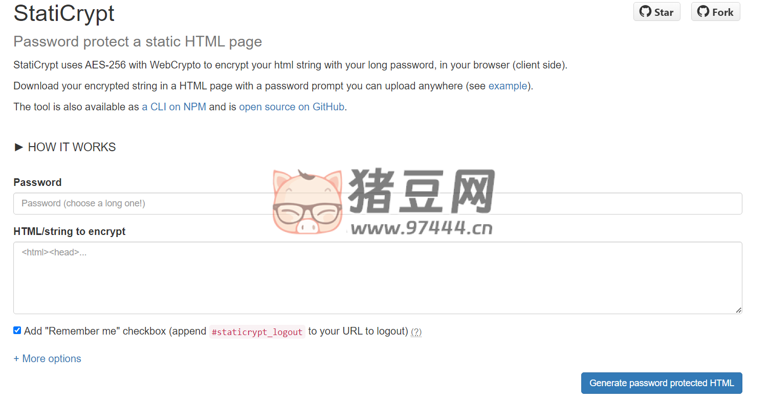 StatiCrypt：為靜態(tài) HTML 頁(yè)面加密的工具