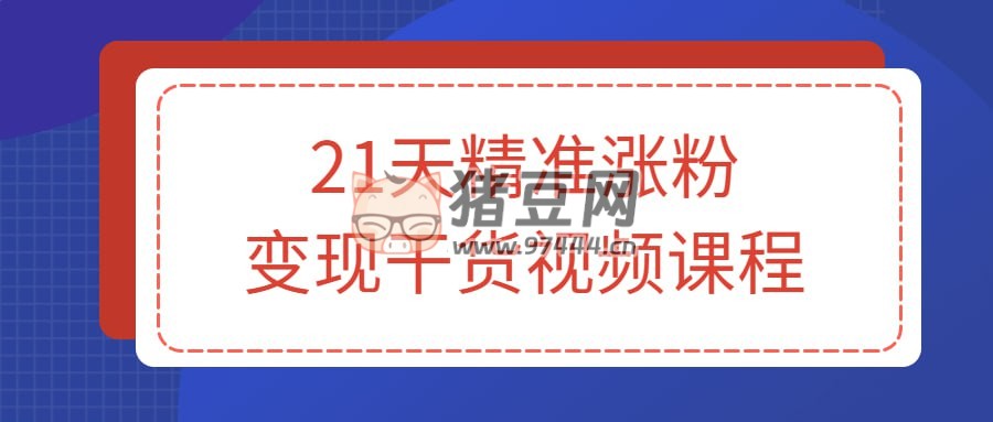 21 天精準漲粉變現(xiàn)干貨視頻課程