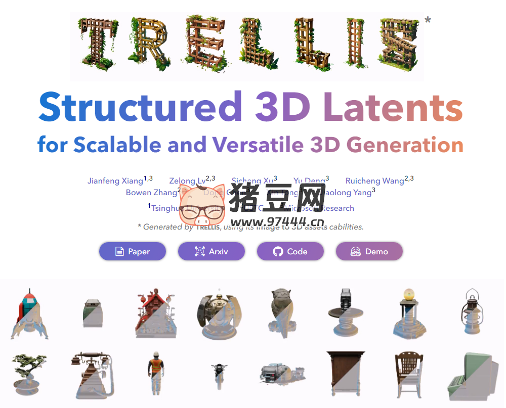 TRELLIS：微軟開源圖片到 3D 模型生成模型