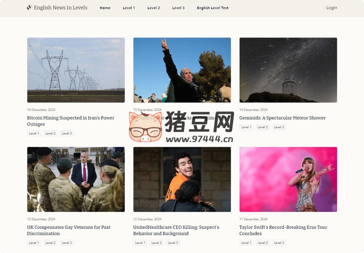 English News In Levels：分級新聞?dòng)⒄Z學(xué)習(xí)網(wǎng)站