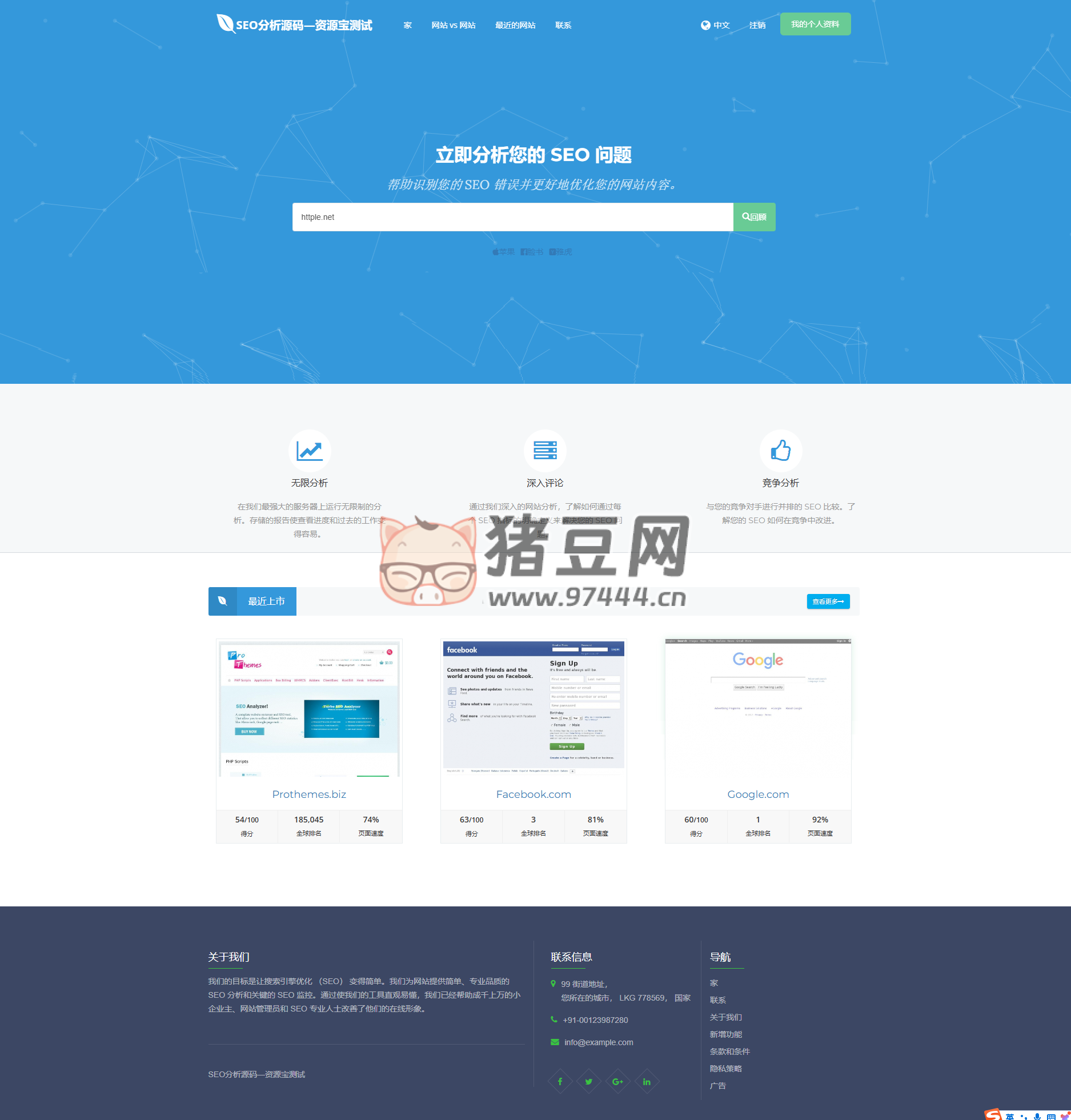 高級(jí) SEO 化在線優(yōu)化檢測(cè)分析源碼